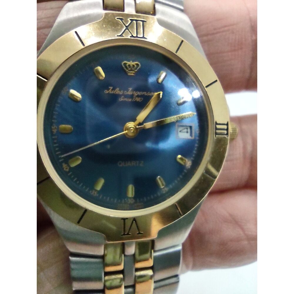 Jules Jurgensen Blue Face Vintage Date Watch 7157